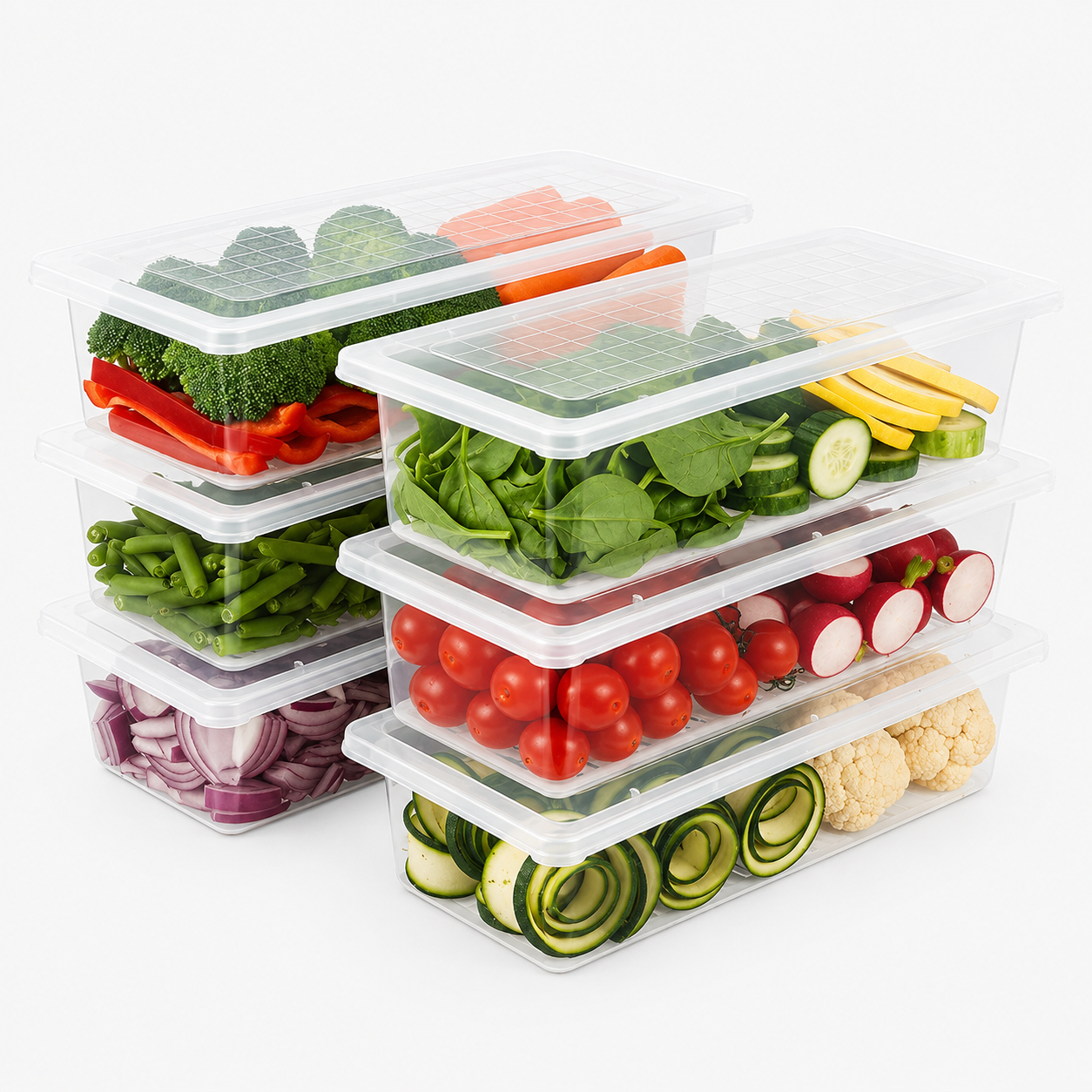 Fresh Lock Refrigerator Storage Containers Set (Pack of 6)