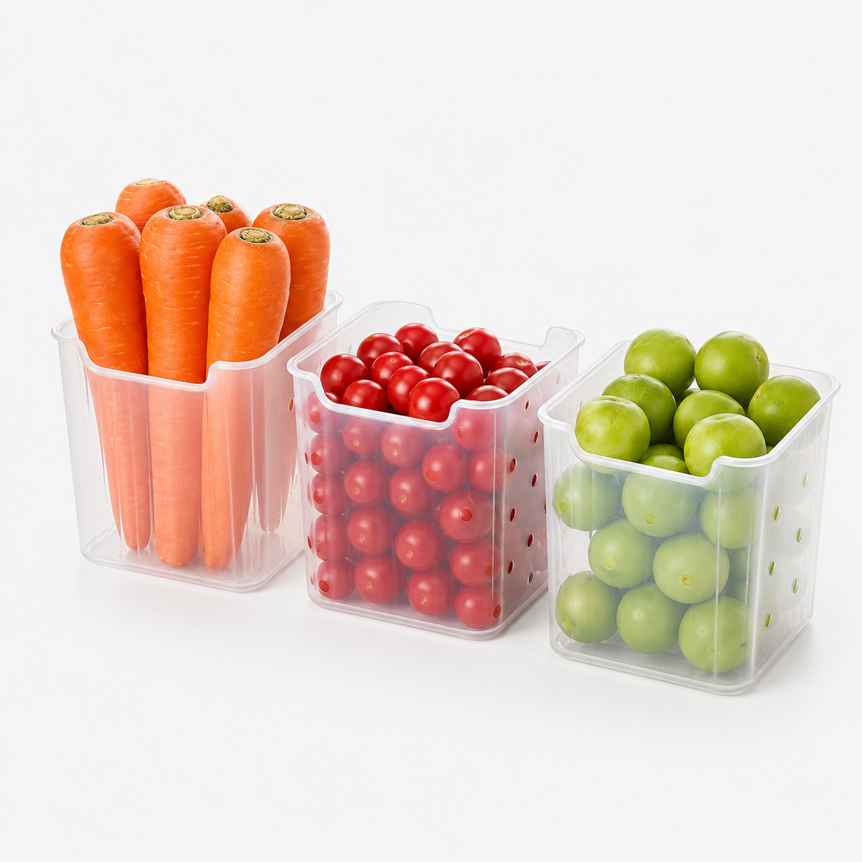 Vegetable Storage Containers for Refrigerator & Kitchen Pantry (Set of 6)