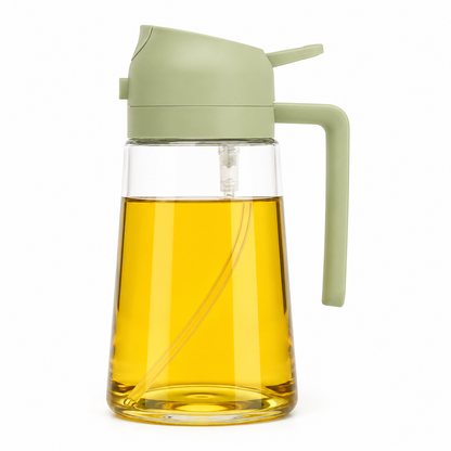 Premium Glass Oil Dispenser Bottle with Spray & Pourer