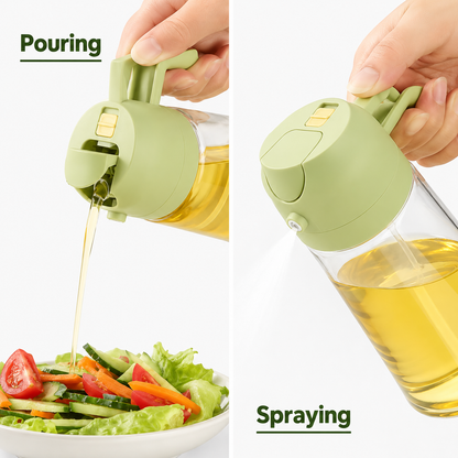 Premium Glass Oil Dispenser Bottle with Spray & Pourer