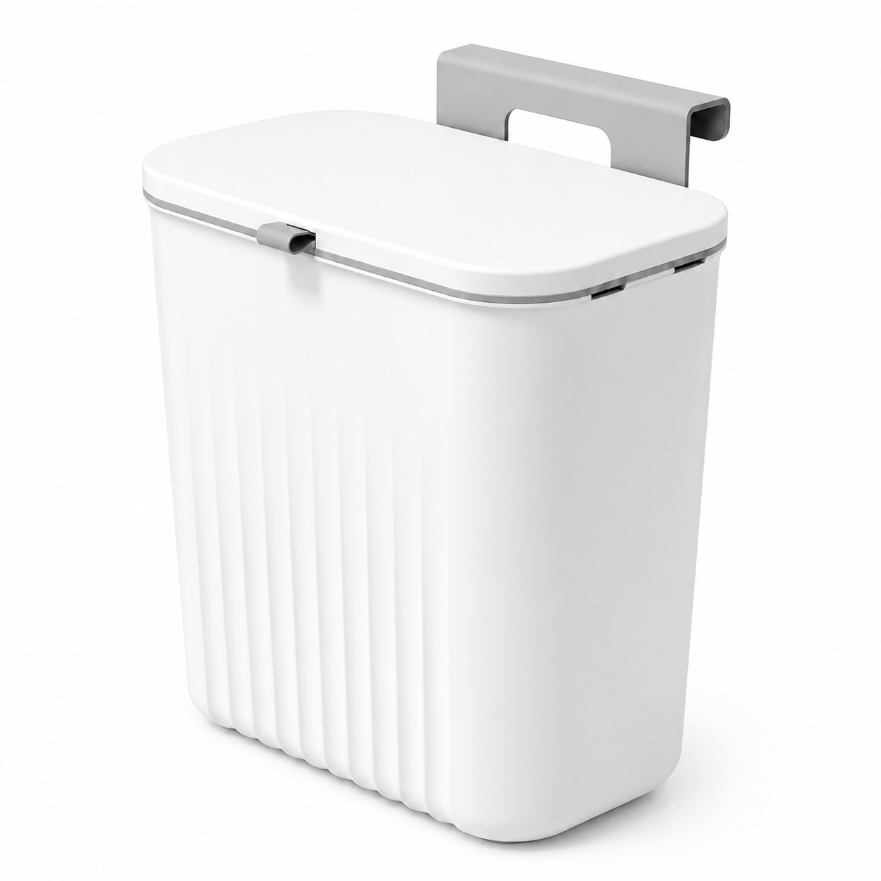 Hanging Kitchen Trash Can with Lid– Cabinet Door Hanging Garbage Bin, Double-Sided Open Flip Lid, Wall Mounted Kitchen Waste Bin, Under Sink Storage Trash Bucket