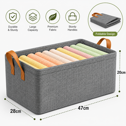 Foldable Fabric Storage Organizer Basket (Pack of 4)