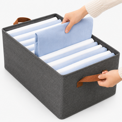 Foldable Fabric Storage Organizer Basket (Pack of 4)