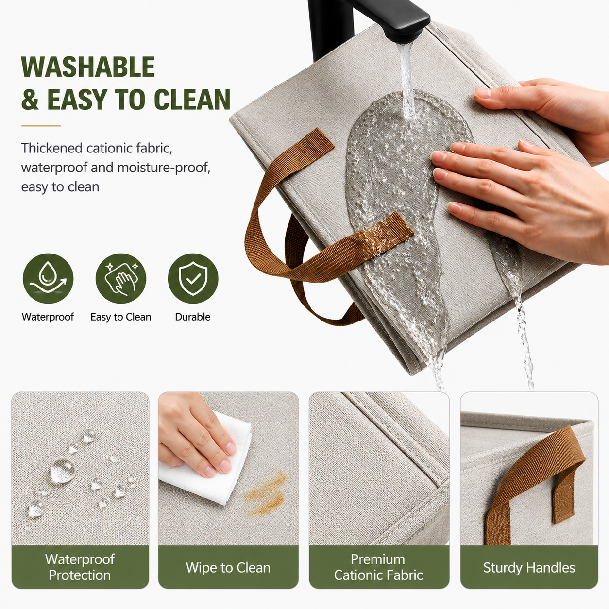 Foldable Fabric Storage Organizer Basket (Pack of 4)