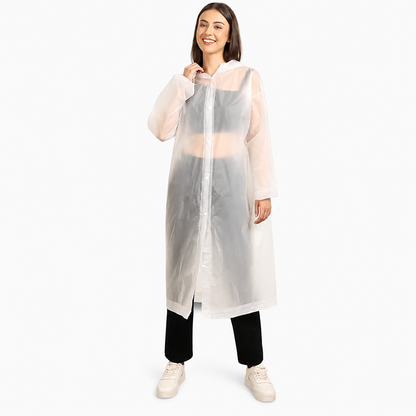 Waterproof Hooded Raincoat for Men & Women | Reusable Lightweight Transparent Rain Poncho | Full-Length Rain Protection for Travel, Bike Riding & Outdoor Use
