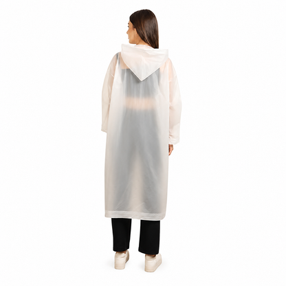 Waterproof Hooded Raincoat for Men & Women | Reusable Lightweight Transparent Rain Poncho | Full-Length Rain Protection for Travel, Bike Riding & Outdoor Use