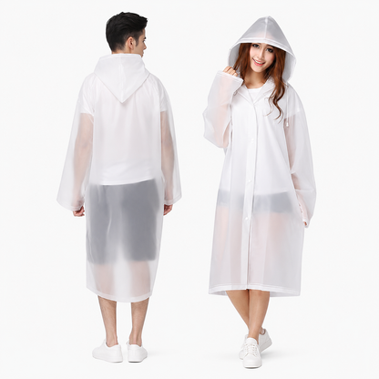 Waterproof Hooded Raincoat for Men & Women | Reusable Lightweight Transparent Rain Poncho | Full-Length Rain Protection for Travel, Bike Riding & Outdoor Use