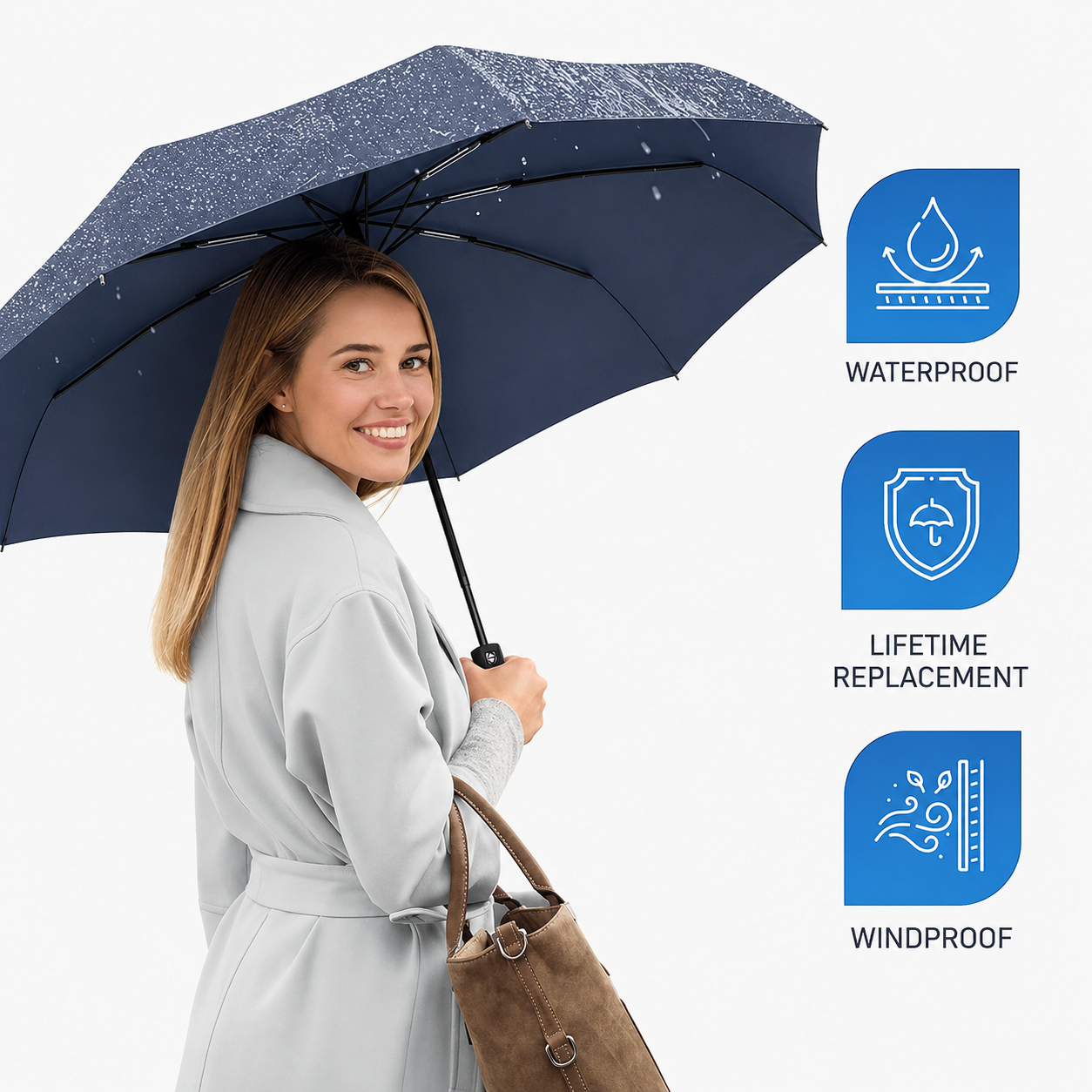 Windproof Automatic Foldable Umbrella | Auto Open & Close | Travel Friendly