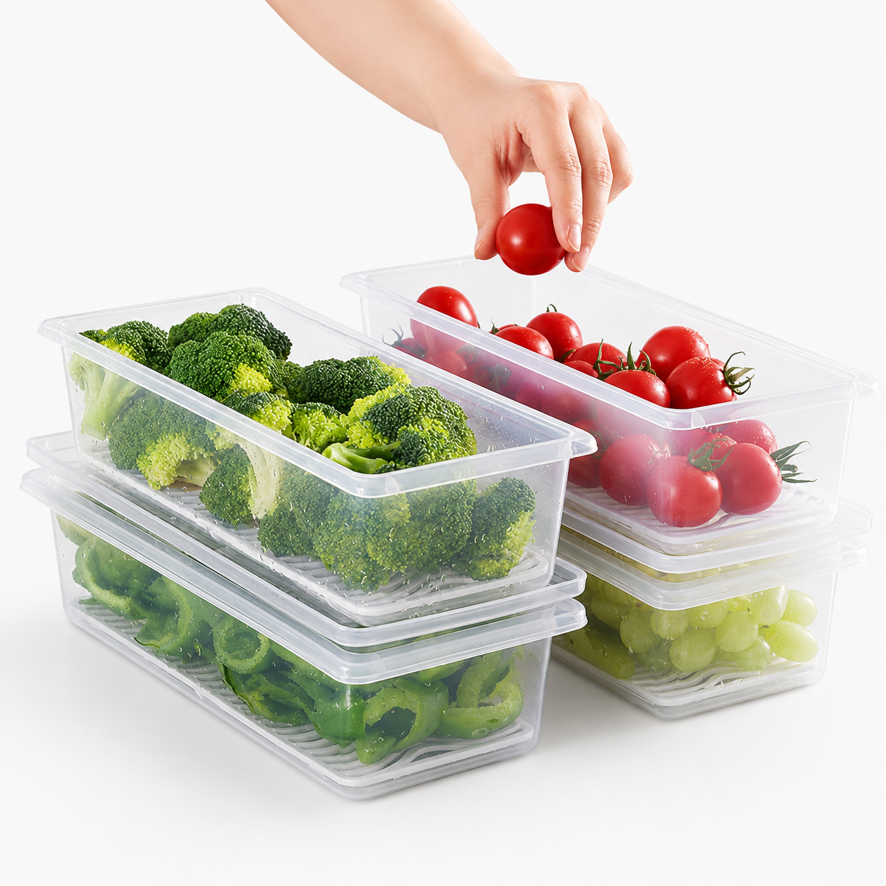 Fresh Lock Refrigerator Storage Containers Set (Pack of 6)