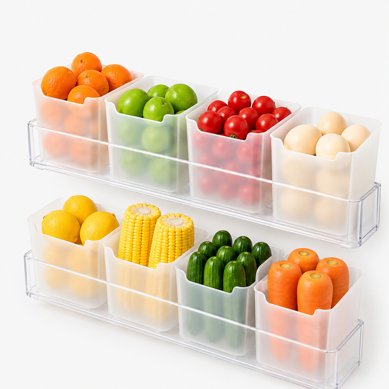 Vegetable Storage Containers for Refrigerator & Kitchen Pantry (Set of 6)