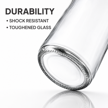 Tuvira Global Premium Glass Water Bottle with Airtight Flip-Top Lid (1000ML)