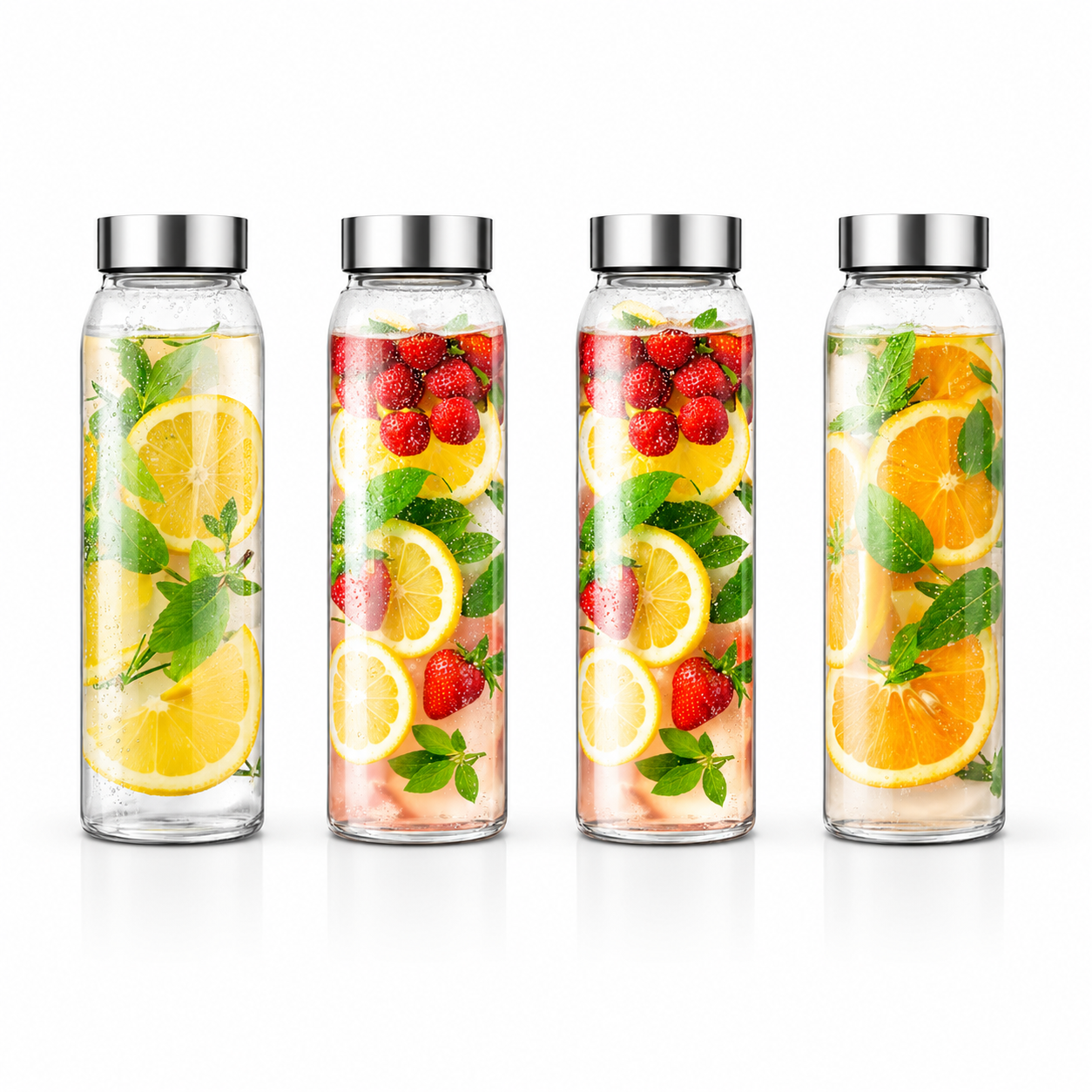 Leakproof Glass Water Bottle with Stainless Steel Lid