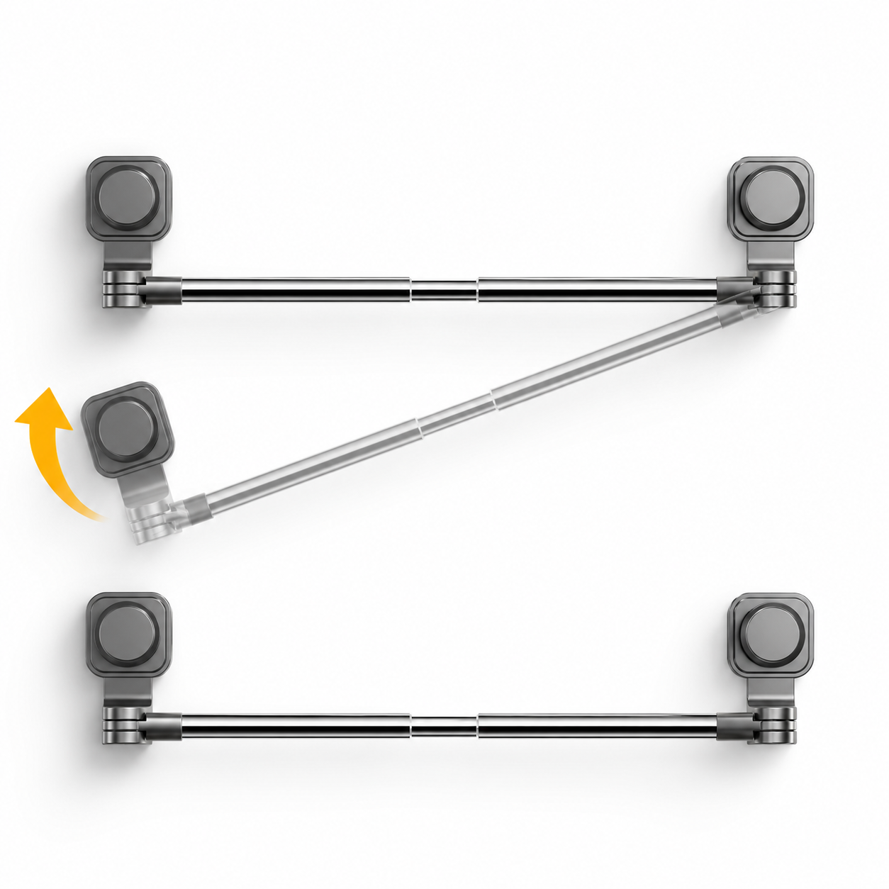 Adjustable Suction Cup Towel Holder Bar | No Drill Stainless Steel Towel Rack for Bathroom & Kitchen