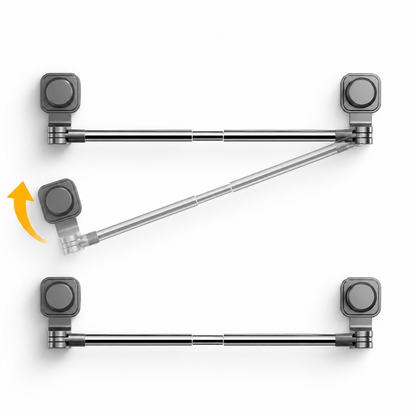 Adjustable Suction Cup Towel Holder Bar | No Drill Stainless Steel Towel Rack for Bathroom & Kitchen