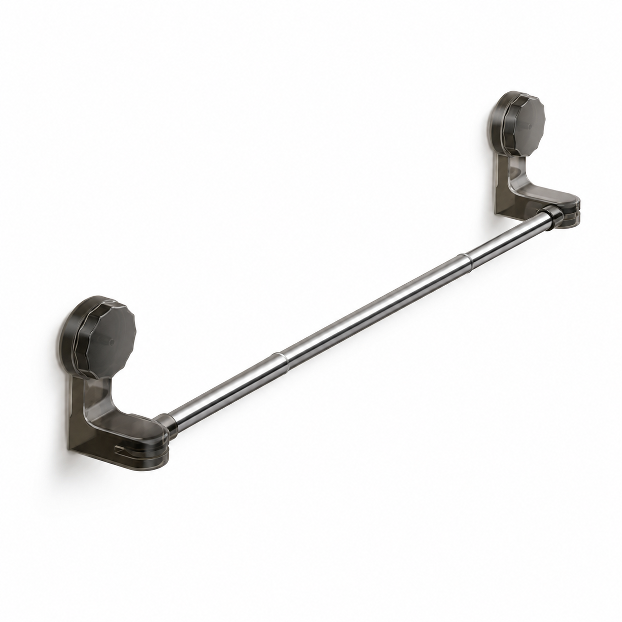 Adjustable Suction Cup Towel Holder Bar | No Drill Stainless Steel Towel Rack for Bathroom & Kitchen