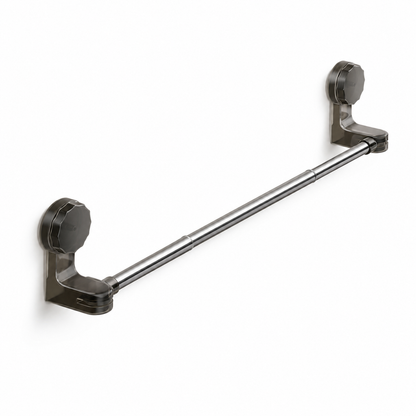 Adjustable Suction Cup Towel Holder Bar | No Drill Stainless Steel Towel Rack for Bathroom & Kitchen
