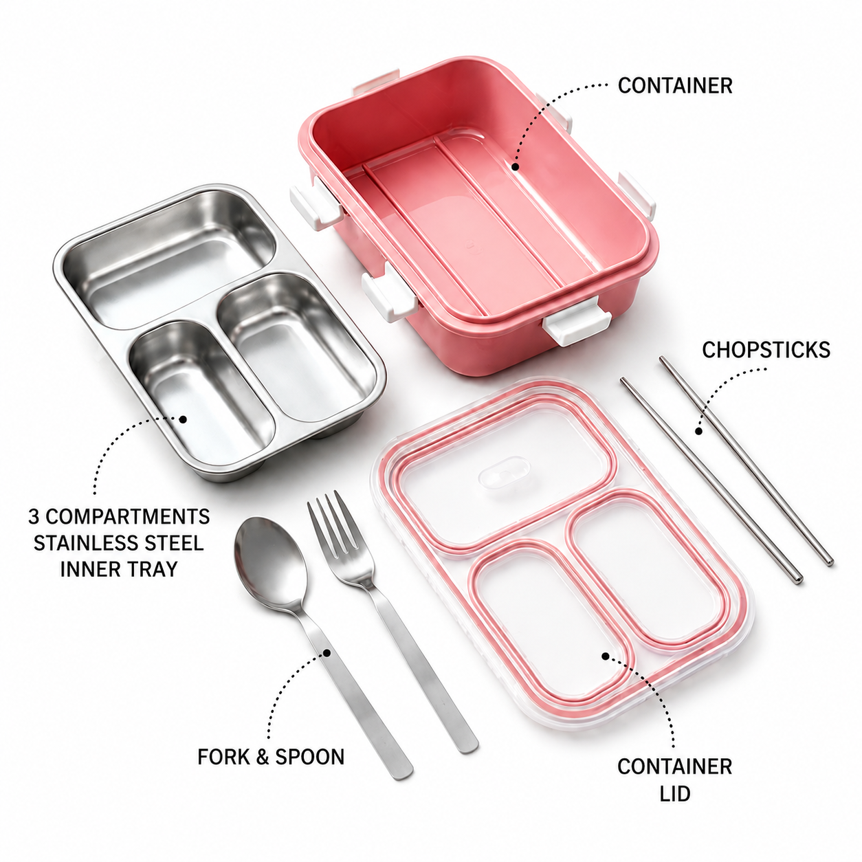 Premium 3-Compartment Bento Lunch Box