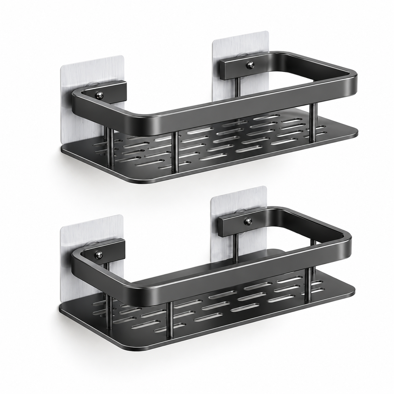 Self Adhesive Bathroom Shelf for Wall Shelf Organizer Wall Mounted Bathroom Shelves Rack Holder Stand for Bathroom Accessories Organiser Without Drill (Multi, Pack of 2)