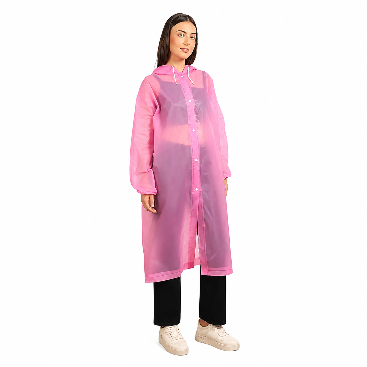 Waterproof Hooded Raincoat for Men & Women | Reusable Lightweight Transparent Rain Poncho | Full-Length Rain Protection for Travel, Bike Riding & Outdoor Use
