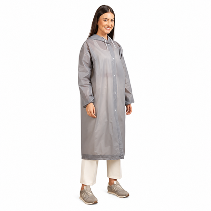 Waterproof Hooded Raincoat for Men & Women | Reusable Lightweight Transparent Rain Poncho | Full-Length Rain Protection for Travel, Bike Riding & Outdoor Use