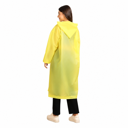Waterproof Hooded Raincoat for Men & Women | Reusable Lightweight Transparent Rain Poncho | Full-Length Rain Protection for Travel, Bike Riding & Outdoor Use