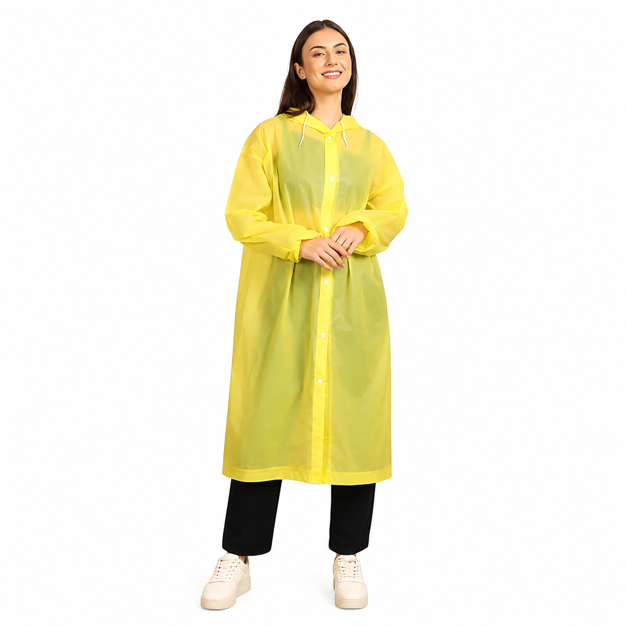 Waterproof Hooded Raincoat for Men & Women | Reusable Lightweight Transparent Rain Poncho | Full-Length Rain Protection for Travel, Bike Riding & Outdoor Use