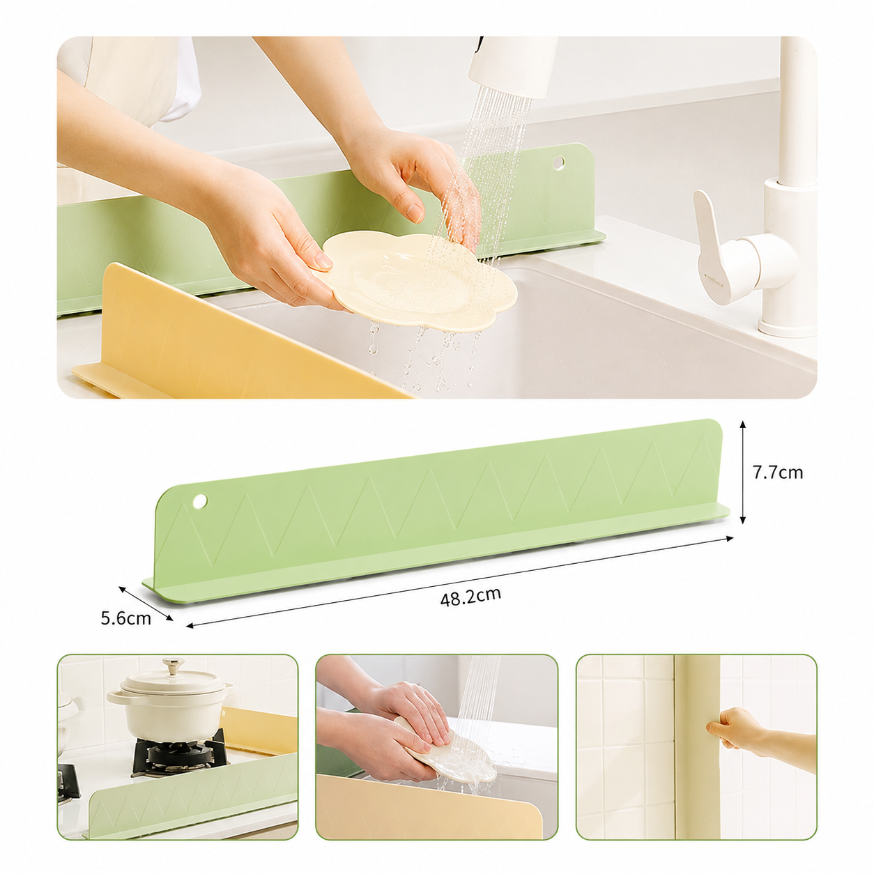 Premium Silicone Sink Splash Guard – Water Splash Barrier for Kitchen Counter | 48 cm | Pack of 2