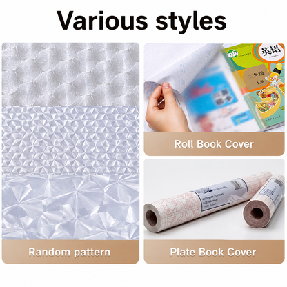 Transparent Self-Adhesive Book Cover Set (Pack of 30 Sheets – 10 Each Size)